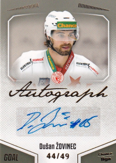Hokejová karta Dušan Žovinec Goal Cards 2022-23 Série 2 Autographed č.129