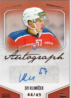 Hokejová karta Jiří Klimíček Goal Cards 2022-23 Série 2 Autographed č.151