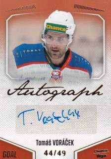 Hokejová karta Tomáš Voráček Goal Cards 2022-23 Série 2 Autographed č.152