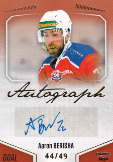 Hokejová karta Aaron Berisha Goal Cards 2022-23 Série 2 Autographed č.153