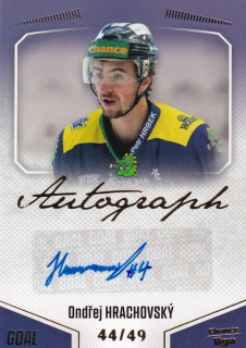 Hokejová karta Ondřej Hrachovský Goal Cards 2022-23 Série 2 Autographed č.158