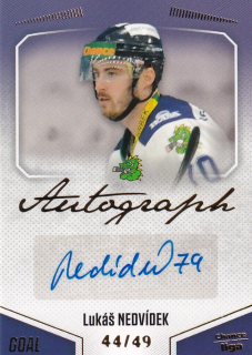 Hokejová karta Lukáš Nedvídek Goal Cards 2022-23 Série 2 Autographed č.159