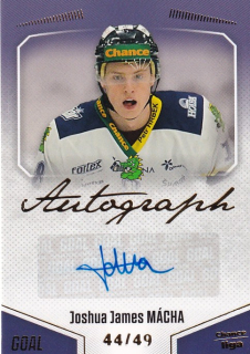 Hokejová karta Joshua James Mácha Goal Cards 2022-23 Série 2 Autographed č.161
