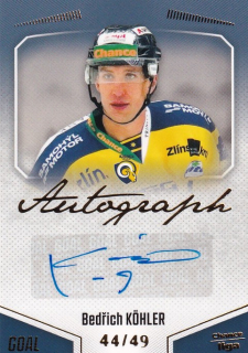 Hokejová karta Bedřich Köhler Goal Cards 2022-23 Série 2 Autographed č.167