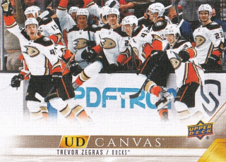 Hokejová karta Trevor Zegras UD S2 2022-23 UD Canvas č. C121