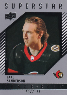 Hokejová karta Jake Sanderson UD S2 2022-23 Honor Roll Superstar RC č. HR78