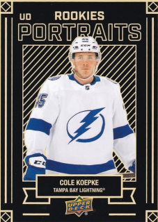 Hokejová karta Cole Koepke UD S2 2022-23 UD Portraits Rookies č. P-56