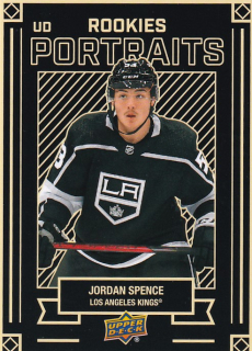 Hokejová karta Jordan Spence UD S2 2022-23 UD Portraits Rookies č. P-48