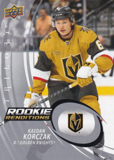 Hokejová karta Kaedan Korczak UD Trilogy 2022-23 Rookie Renditions č. RR-22