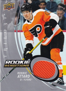 Hokejová karta Ronnie Attard UD Trilogy 2022-23 RC Renditions Jersey č. RR-33