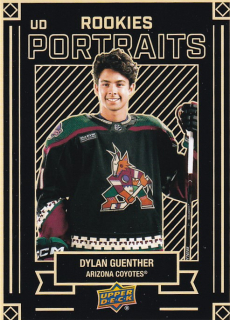 Hokejová karta Dylan Guenther UD S2 2022-23 UD Portraits Rookies č. P-80