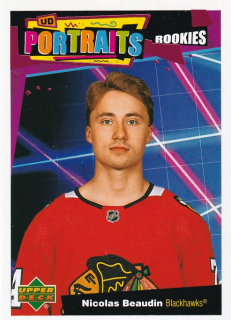 Hokejová karta Nicolas Beaudin UD S1 2020-21 UD Portraits Rookie č. P-49