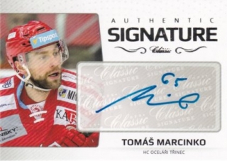 Hokejová karta Tomáš Marcinko OFS 2018-19 Série 2 Authentic Signature Platinum 