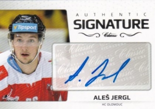 Hokejová karta Aleš Jergl OFS 2018-19 Série 2 Authentic Signature Platinum 