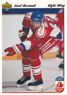 Hokejová karta Josef Beránek Upper Deck 1991-92 řadová č. 17