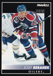 Hokejová karta Josef Beránek Pinnacle 1992-93 řadová French č. 208