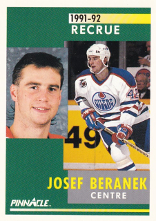 Hokejová karta Josef Beránek Pinnacle 1991-92 Rookie č. 303