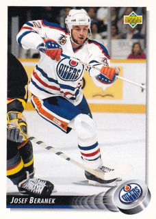 Hokejová karta Josef Beránek Upper Deck 1992-93 řadová č. 196