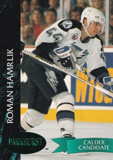 Hokejová karta Roman Hamrlík Parkhurst 1992-93 EMERALD Calder Candidate č. 173