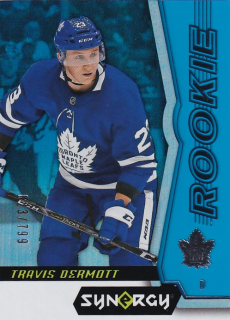 Hokejová karta Travis Dermott UD Synergy 2018-19 Rookie Blue /799 č. 58