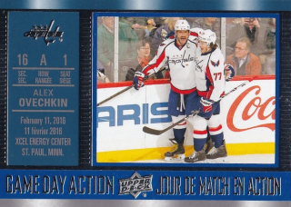 Hokejová karta Alex Ovechkin UD Tim Hortons 2016-17 Game Day Action č. GDA-14
