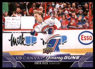 Hokejová karta Owen Beck UD S1 2023-24 Young Guns UD Canvas č. C102