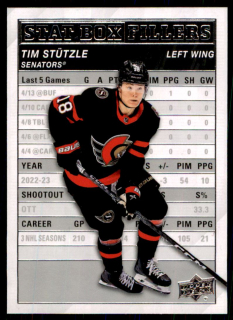 Hokejová karta Tim Stutzle UD S1 2023-24 Stat Box Fillers č. SB-5
