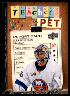 Hokejová karta Ilya Sorokin UD S1 2023-24 Teacher's Pet č. TP-19