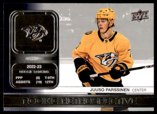 Hokejová karta Juuso Parssinen UD S1 2023-24 Rookie Retrospective č. RR-6