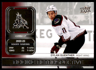Hokejová karta Dylan Guenther UD S1 2023-24 Rookie Retrospective č. RR-9