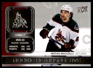 Hokejová karta Matias Maccelli UD S1 2023-24 Rookie Retrospective č. RR-18