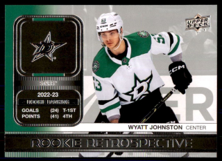 Hokejová karta Wyatt Johnston UD S1 2023-24 Rookie Retrospective č. RR-7