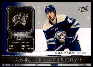 Hokejová karta Marcus Bjork UD S1 2023-24 Rookie Retrospective č. RR-17
