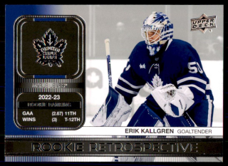 Hokejová karta Erik Kallgren UD S1 2023-24 Rookie Retrospective č. RR-13
