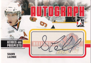 Hokejová karta Shawn Lalonde ITG 2010-11 Autograph č. A-SL