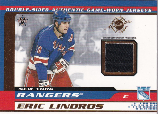 Hokejová karta Eric Lindros / Brendl Pacific 2002-03 Double Jersey č. 19