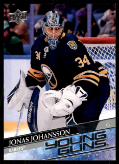 Hokejová karta Jonas Johansson UD S1 2020-21 Young Guns č. 228