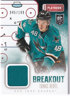 Hokejová karta Tomáš Hertl Panini Playbook 2013-14 Rookie Jersey /199 č. B-THE