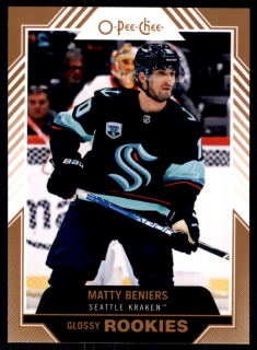 Hokejová karta Matty Beniers UD S2 2022-23 Glossy Rookies č. R-9