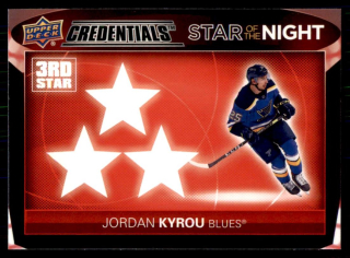 Hokejová karta Jordan Kyrou UD Credentials 21-22 Star of the Night č. 3S-10