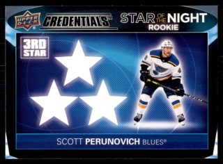 Hokejová karta Scott Perunovich UD Credentials 21-22 Star of the Night RCč. 3S-3