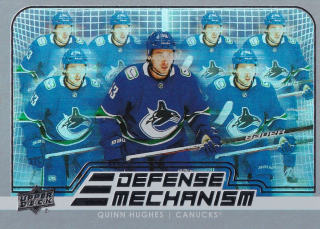Hokejová karta Quinn Hughes UD S1 2022-23 Defense Mechanism č. DM-8