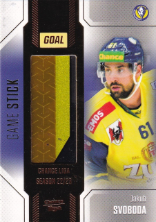 Hokejová karta Jakub Svoboda Goal S1 2022-23 Game Stick 06/35 č. S-16