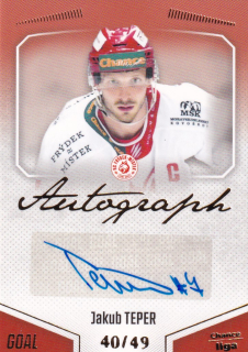 Hokejová karta Jakub Teper Goal S1 2022-23 Autograph 40/49 č. A-57