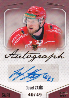 Hokejová karta Josef Zajíc Goal S1 2022-23 Autograph 40/49 č. A-21