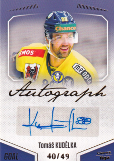 Hokejová karta Tomáš Kudělka Goal S1 2022-23 Autograph 40/49 č. A-38