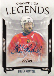 Hokejová karta Luděk Krayzel Goal S1 2022-23 Legends Auto 22/49 č. LL-16