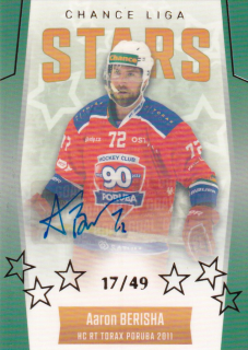 Hokejová karta Aaron Berisha Goal S1 2022-23 Chance liga Stars Auto 17/49 ST-12