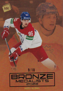Hokejová karta Matěj Blumel Moje kartičky 2022 Bronze Medalists 9/10 č. BM-12