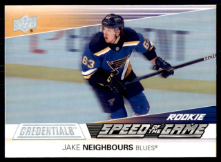 Hokejová karta Jake Neighbours UD Credentials 2021-22 Speed of the Game RC č. SGR25